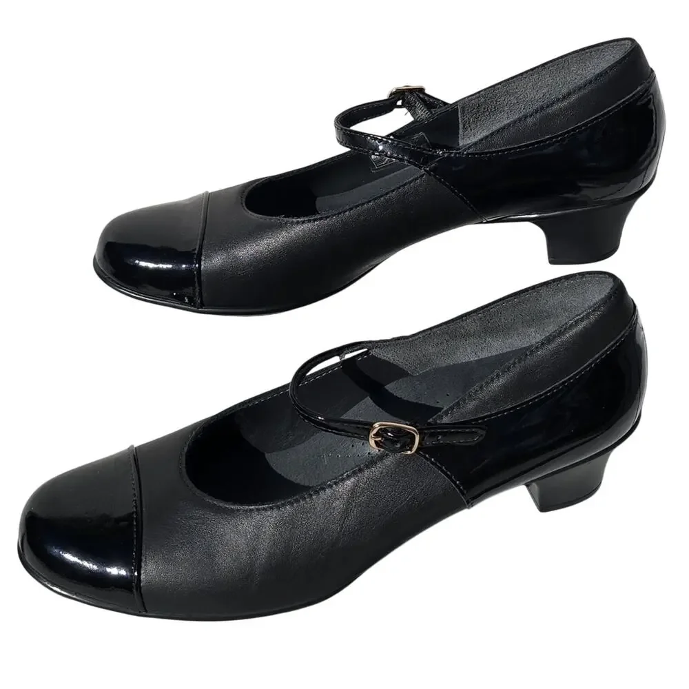 NEW SAS Isabel Pump Heels Patent Cap Toe Leather Mary Jane Women's 10.5